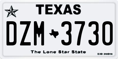 TX license plate DZM3730