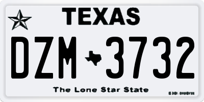 TX license plate DZM3732