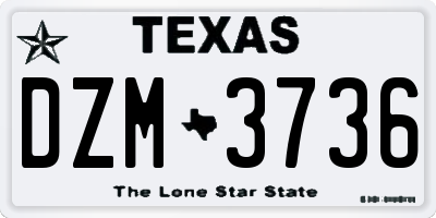 TX license plate DZM3736
