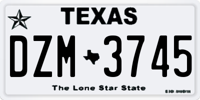 TX license plate DZM3745