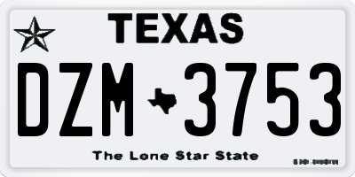 TX license plate DZM3753