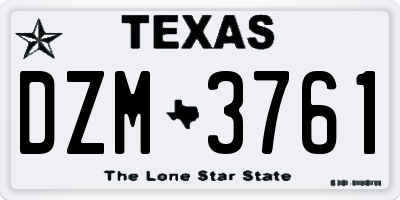 TX license plate DZM3761