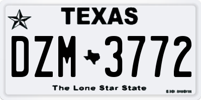 TX license plate DZM3772