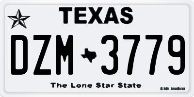 TX license plate DZM3779