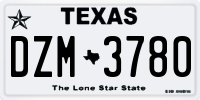 TX license plate DZM3780