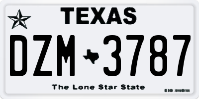 TX license plate DZM3787