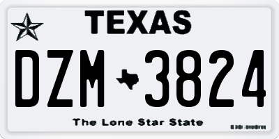 TX license plate DZM3824