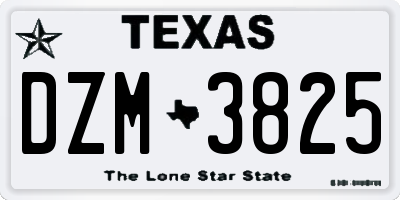 TX license plate DZM3825