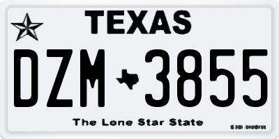 TX license plate DZM3855