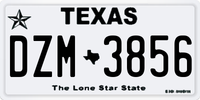 TX license plate DZM3856