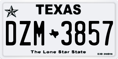 TX license plate DZM3857