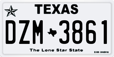 TX license plate DZM3861