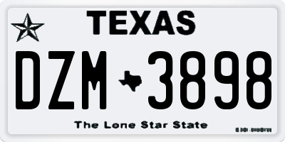 TX license plate DZM3898