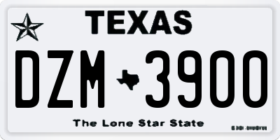 TX license plate DZM3900