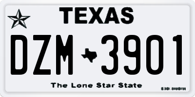 TX license plate DZM3901