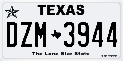 TX license plate DZM3944