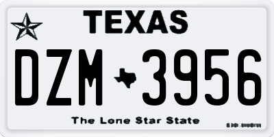 TX license plate DZM3956
