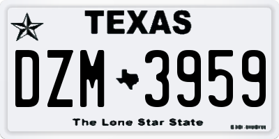 TX license plate DZM3959