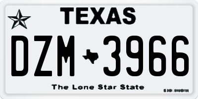 TX license plate DZM3966
