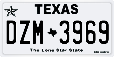 TX license plate DZM3969