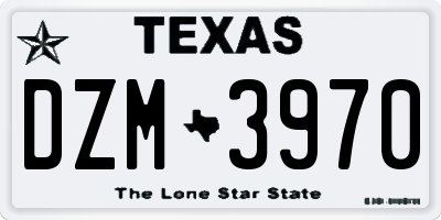 TX license plate DZM3970