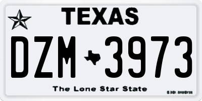 TX license plate DZM3973
