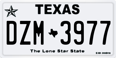 TX license plate DZM3977