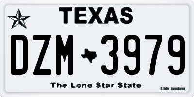 TX license plate DZM3979