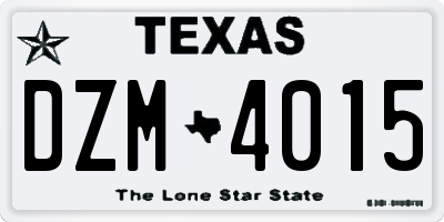 TX license plate DZM4015