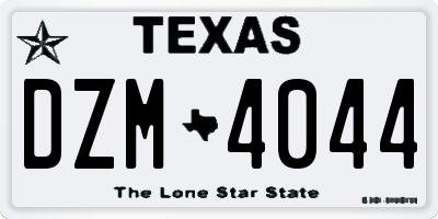 TX license plate DZM4044