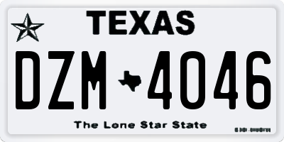TX license plate DZM4046