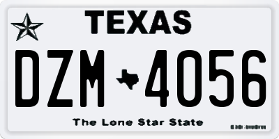 TX license plate DZM4056