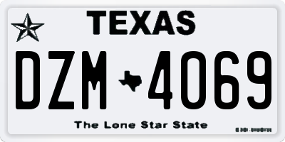 TX license plate DZM4069