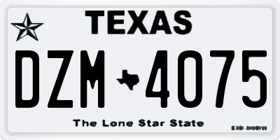 TX license plate DZM4075