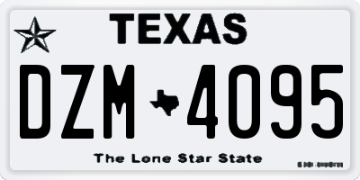 TX license plate DZM4095