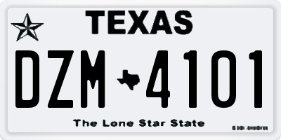 TX license plate DZM4101