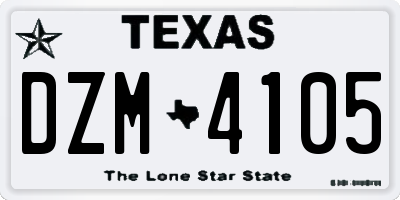 TX license plate DZM4105