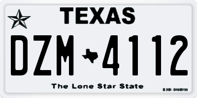 TX license plate DZM4112