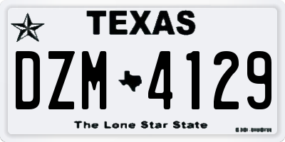 TX license plate DZM4129