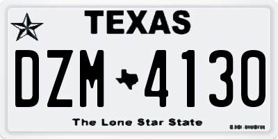 TX license plate DZM4130
