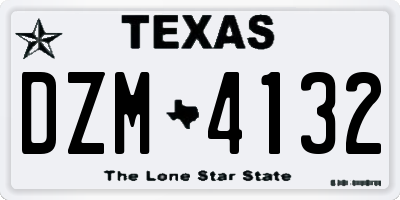 TX license plate DZM4132