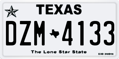 TX license plate DZM4133