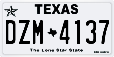 TX license plate DZM4137