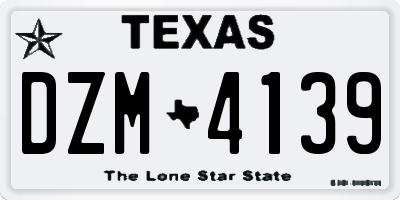 TX license plate DZM4139