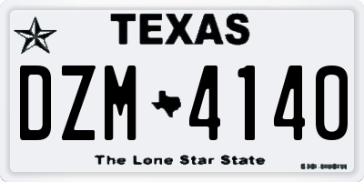 TX license plate DZM4140