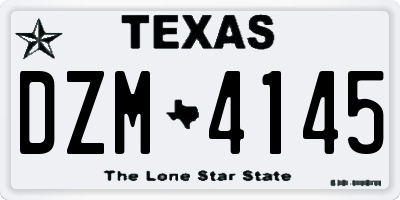 TX license plate DZM4145