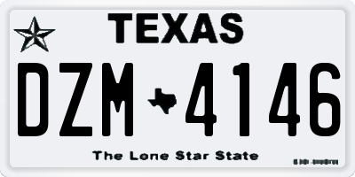 TX license plate DZM4146