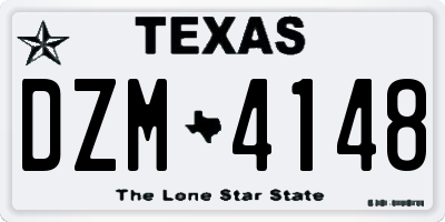 TX license plate DZM4148