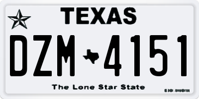 TX license plate DZM4151