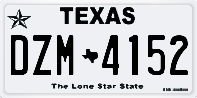 TX license plate DZM4152